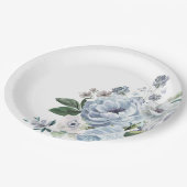 グレーダスティブルーウィンター素朴ズ結婚の色合い ペーパープレート (アングル)