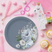 グレーダスティブルーウィンター素朴ズ結婚Paの色合い ペーパープレート (パーティー)