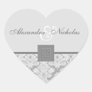 グレーダマスクとクローバークロス結婚式用シール ハートシール