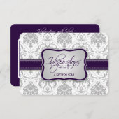 グレーダマスクとナス紫のギフト証明書 (正面/裏面)