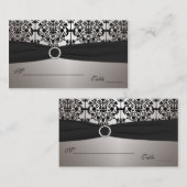 グレーダマスクとブラックダマスクのプレイスカード プレイスカード (正面/裏面)