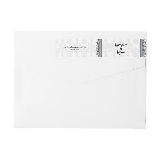 グレーダマスクシルバーフレームラップのまわりにソープバー ラップアラウンドラベル (裏面)