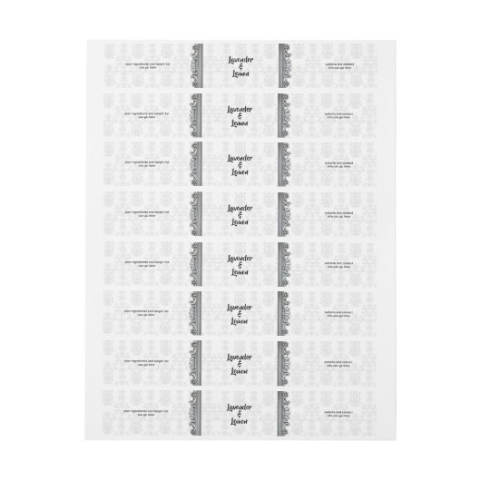 グレーダマスクシルバーフレームラップのまわりにソープバー ラップアラウンドラベル (シート)