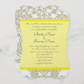 グレーダマスクスワーズバイライトイエロー結婚式招待状 招待状 (正面/裏面)