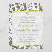 グレーダマスクスワーズバイライトイエロー結婚式招待状 招待状 (正面/裏面)