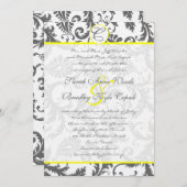 グレーダマスクスワーズバイライトイエロー結婚式招待状 招待状 (正面/裏面)