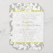 グレーダマスクスワーズバイライトイエロー結婚式招待状 招待状 (正面/裏面)