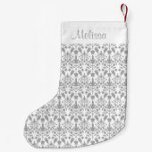 グレーダマスクパターン付き名前をカスタムする スモールクリスマスストッキング (裏面)