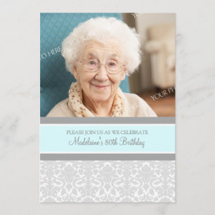 グレーダマスクフォト80thバースデーパーティ招待状 招待状