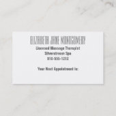 グレーダマスクモダンアポイントメント名刺 予約カード (裏面)