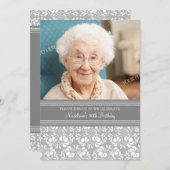 グレーダマスク写真90thバースデーパーティ招待状 招待状 (正面/裏面)