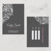 グレーダマスホワイトヴィンテージレースアポイントメントカード 予約カード (正面/裏面)