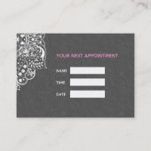 グレーダマスホワイトヴィンテージレースアポイントメントカード 予約カード (裏面)