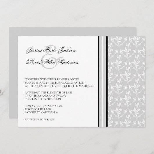 グレーダマフォーマルスク5x7結婚式招待状 招待状 (正面/裏面)