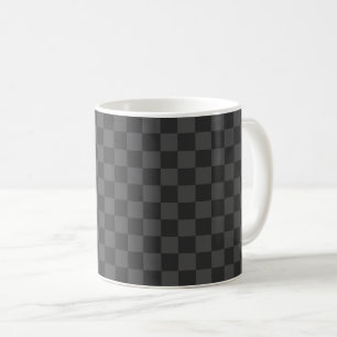 グレーチェッカーボード コーヒーマグカップ