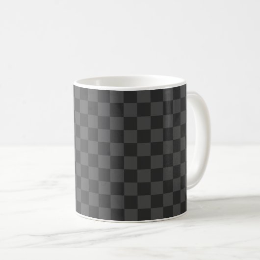 グレーチェッカーボード コーヒーマグカップ (正面右)