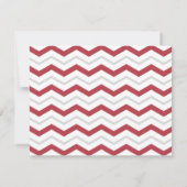 グレーチェックと赤のジグザグ模様の結婚式の披露宴のみの案内 招待状 (裏面)