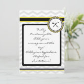 グレーチェベロンと黄色のモノグラストライプムカード 招待状 (スタンド正面)