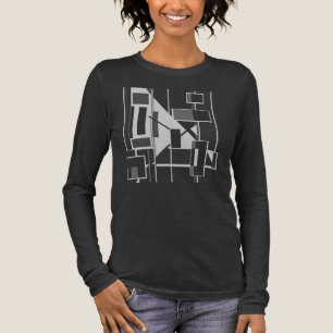 グレーチャコールジオメトリックMCMインスパイア-抽象芸術アート トライブレンドTシャツ