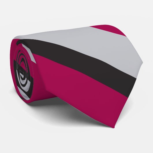 グレーチャーコール&深いラズベリー斜めストライプの- ネクタイ (ロール)