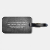 グレーチョークはっきりしたボードモノグラム最小モダン主義 ラゲッジタグ (裏面横)