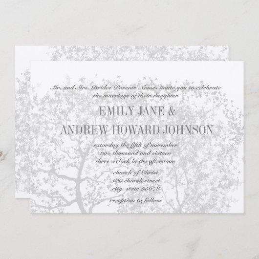 グレーツリーウェディングパーソナライズされた招待状 招待状 (正面/裏面)
