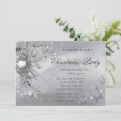 グレーツリーブランチボールスノーフレークスクリスマス 招待状 (スタンド正面)