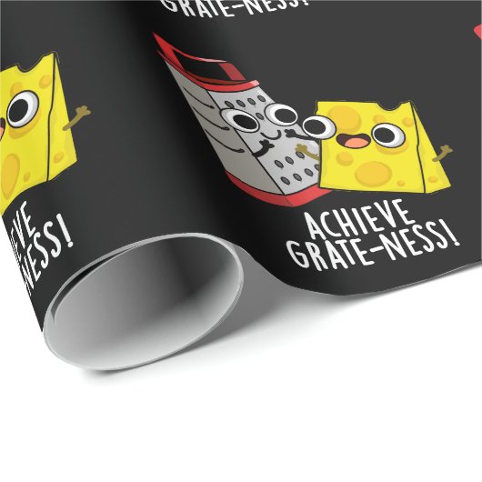 グレーティネスおもしろいチーズパンズダークBGの達成 ラッピングペーパー (ロールコーナー)