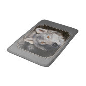 グレーティンバーウルフ顔ポートレート バスマット (アングル)