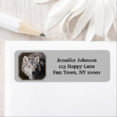 グレーティンバーウルフ顔ポートレート ラベル (インサイチュ)