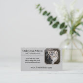 グレーティンバーウルフ顔ポートレート 名刺 (スタンド正面)