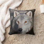 グレーティンバーウルフ顔 クッション (ブランケット)