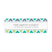 グレーティール(緑がかった色)グリーンジグザグトバルパターン ラベル (正面)