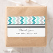 グレーティール(緑がかった色)シェブロンウェディングラベル ラベル (インサイチュ)