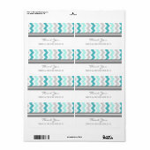 グレーティール(緑がかった色)シェブロンウェディングラベル ラベル (フルシート)