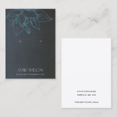 グレーティール（緑がかった色）ブルーロータスシンプルイヤリングディスプレイ 名刺 (正面/裏面)