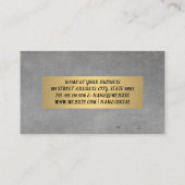 グレーテクスチャとメタル金ゴールドルクス 名刺 (裏面)