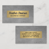 グレーテクスチャとメタル金ゴールドルクス 名刺 (正面/裏面)