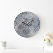 グレーテクスチャコンクリート壁の背景 ラージ壁時計 (ホーム)