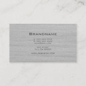 グレーテスタイリッシュクスチャプリントエレガントシルバーフレーム 名刺 (裏面)