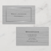 グレーテスタイリッシュクスチャプリントエレガントシルバーフレーム 名刺 (正面/裏面)