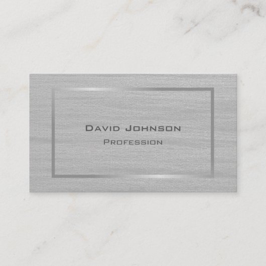 グレーテスタイリッシュクスチャプリントエレガントシルバーフレーム 名刺 (正面)