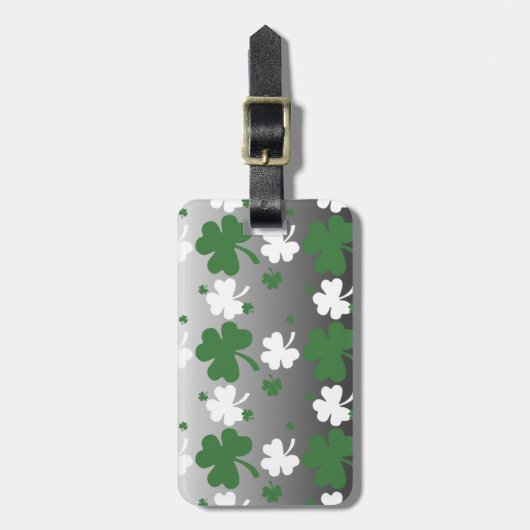 グレーテッド・フィールドのシャムロック、緑と白 ラゲッジタグ (正面縦)