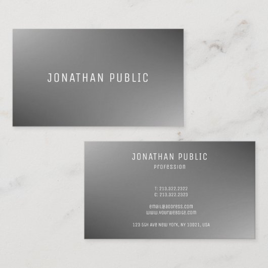 グレーテンプレートプロフェッショナルトレンディーエレガントモダン 名刺 (正面/裏面)