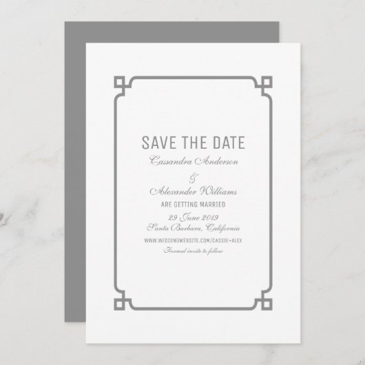 グレーデコシック保存ザ日付招待状 招待状 (正面/裏面)