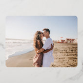 グレーデコモノグラム写真金ゴールド保存日付 箔招待状 (裏面)