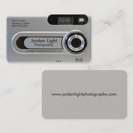 グレーデジタルカメラの名刺 名刺 (正面/裏面)
