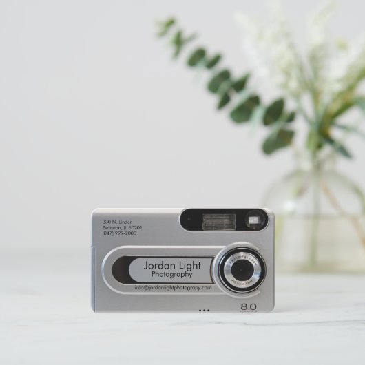 グレーデジタルカメラの名刺 名刺 (スタンド正面)