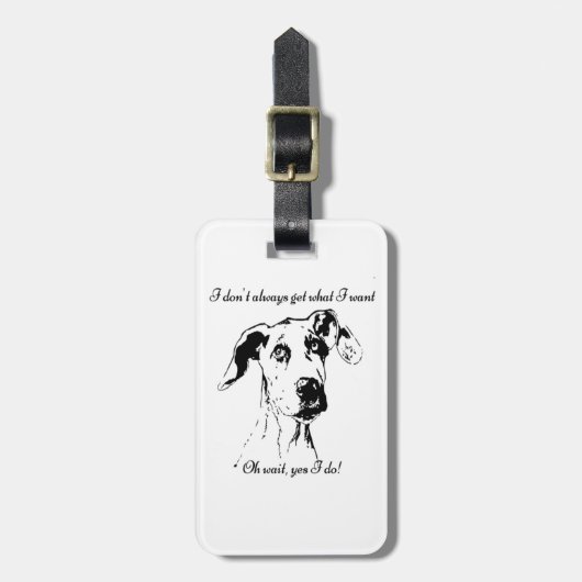 グレートおもしろいダネドッグ引用文 ラゲッジタグ (正面縦)