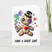 グレートな1日を願う ヴードゥ人形の挨拶カード カード (正面)
